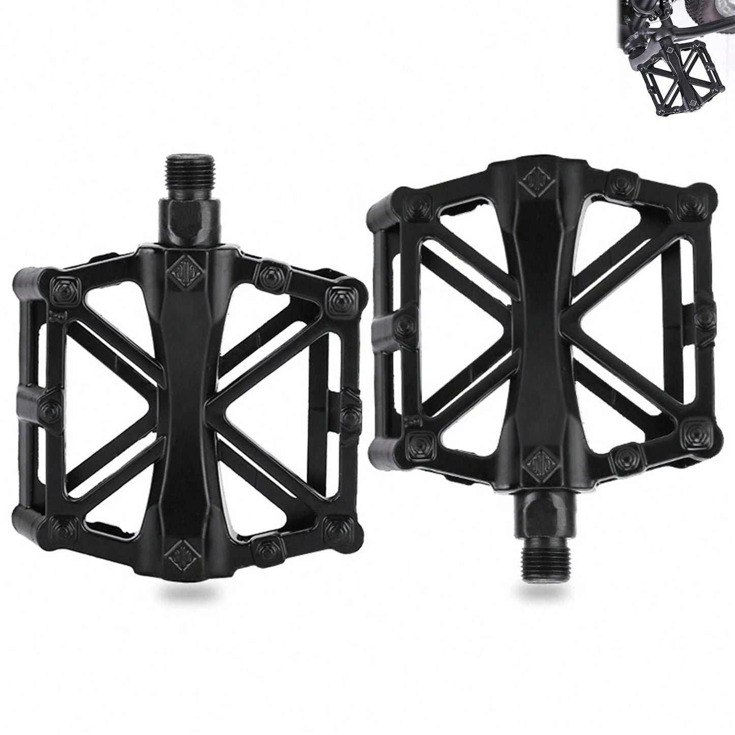 Aluminum X-Shaped Mountain Bike Pedals, Non-Slip Durable Platform Bicycle Foot Pedals For Most Adult Mountain & Road Bikes