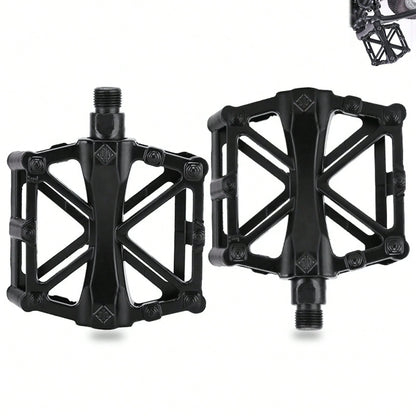 Aluminum X-Shaped Mountain Bike Pedals, Non-Slip Durable Platform Bicycle Foot Pedals For Most Adult Mountain & Road Bikes