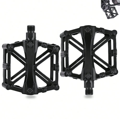 Aluminum X-Shaped Mountain Bike Pedals, Non-Slip Durable Platform Bicycle Foot Pedals For Most Adult Mountain & Road Bikes