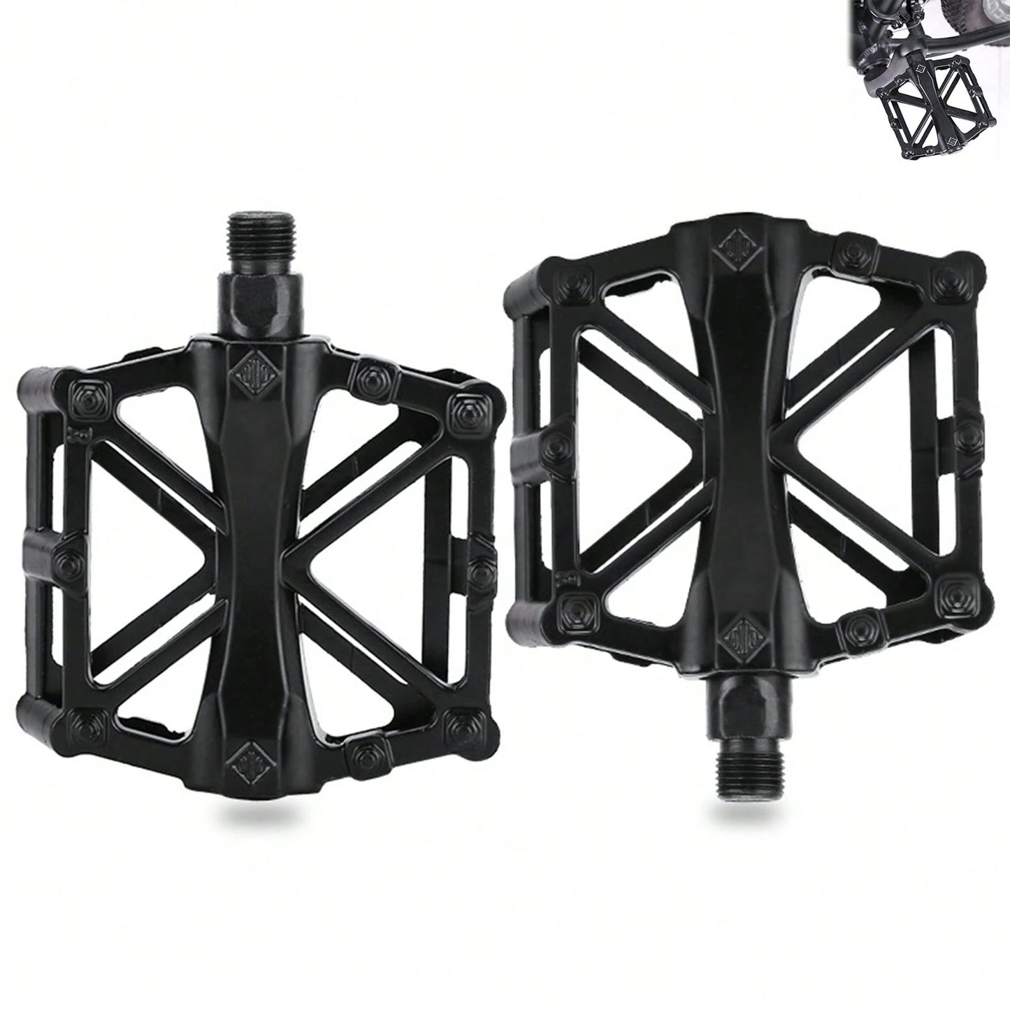 Aluminum X-Shaped Mountain Bike Pedals, Non-Slip Durable Platform Bicycle Foot Pedals For Most Adult Mountain & Road Bikes