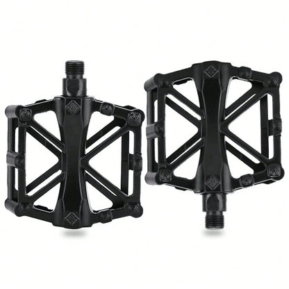 Aluminum X-Shaped Mountain Bike Pedals, Non-Slip Durable Platform Bicycle Foot Pedals For Most Adult Mountain & Road Bikes