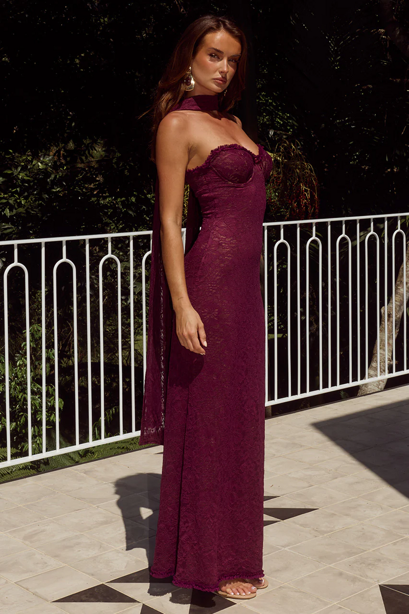 Amana Maxi Dress - Wine