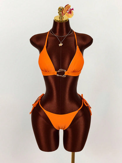 Amplova 3pcs Women's Sexy Avant-Garde Swimwear Cover Up Set, Suitable For Vacation Wear Beach Vacation Outfits For Women