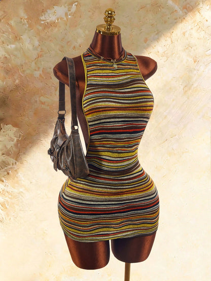 Amplova Women's Beaded One-Piece Swimsuit, Halter Neck, Backless, Sexy & Avant-Garde, Suitable For Vacation Wear