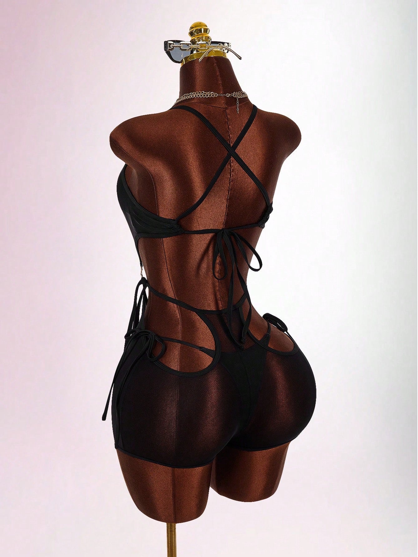 Amplova Women's Halter One-Piece Swimwear, Sexy & Avant-Garde, Suitable For Vacation, Sheer Hem Y2K Country Concert Outfit Formal Sports Vacation Casual Elegant Summer Winter Festival Independence Day