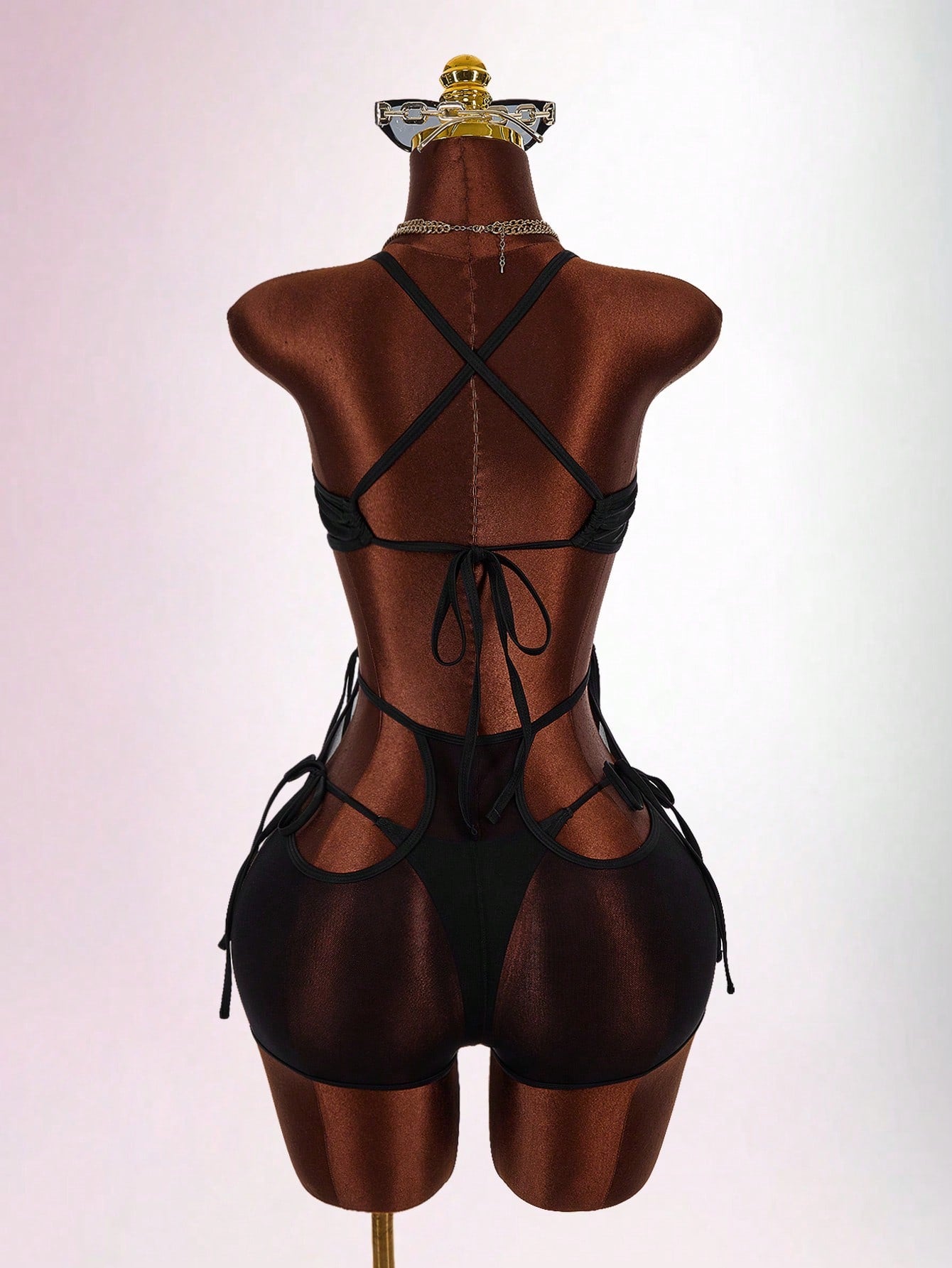 Amplova Women's Halter One-Piece Swimwear, Sexy & Avant-Garde, Suitable For Vacation, Sheer Hem Y2K Country Concert Outfit Formal Sports Vacation Casual Elegant Summer Winter Festival Independence Day