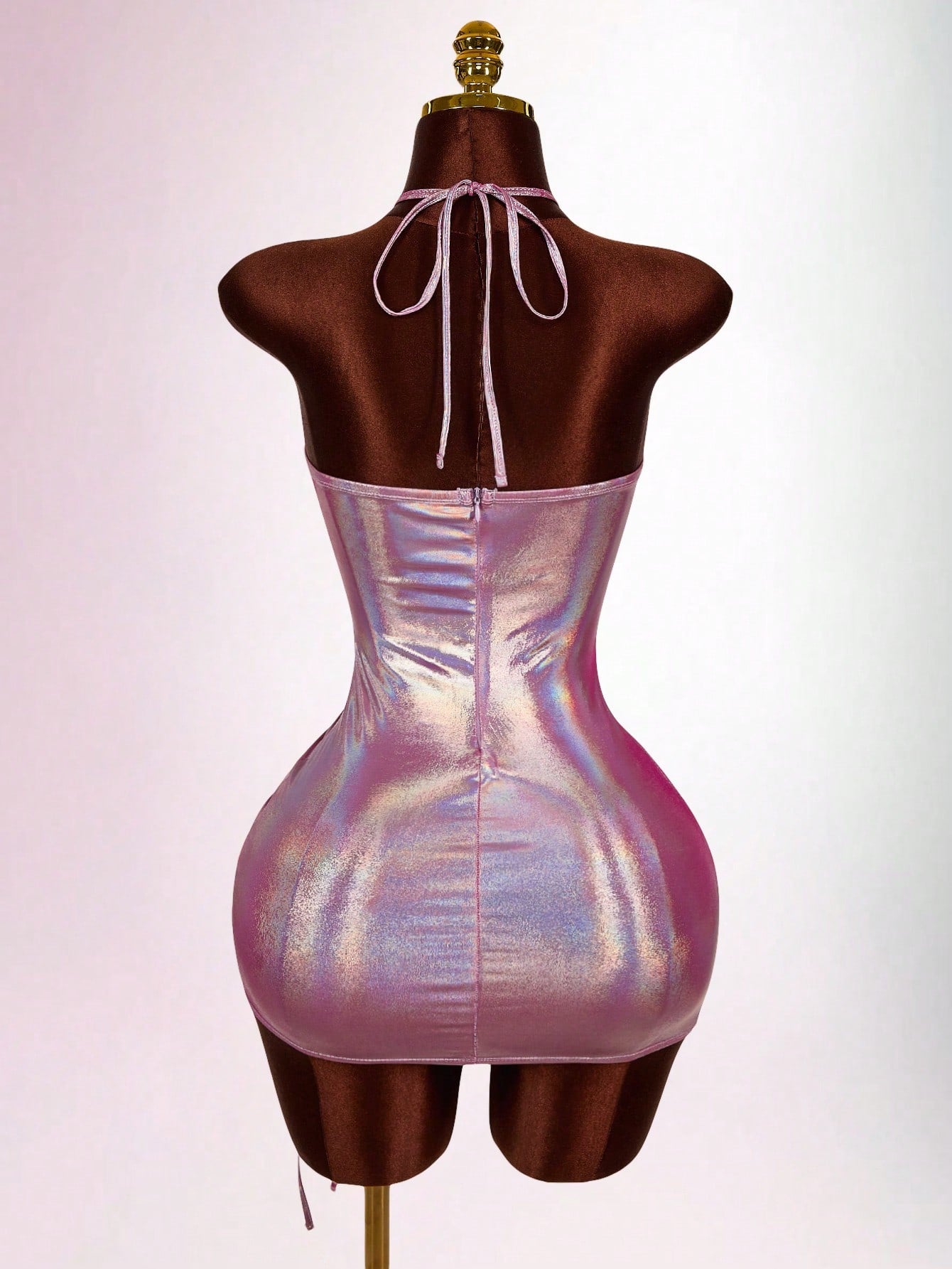 Amplova Women's Sexy Backless Halter Mini Dress For Party
