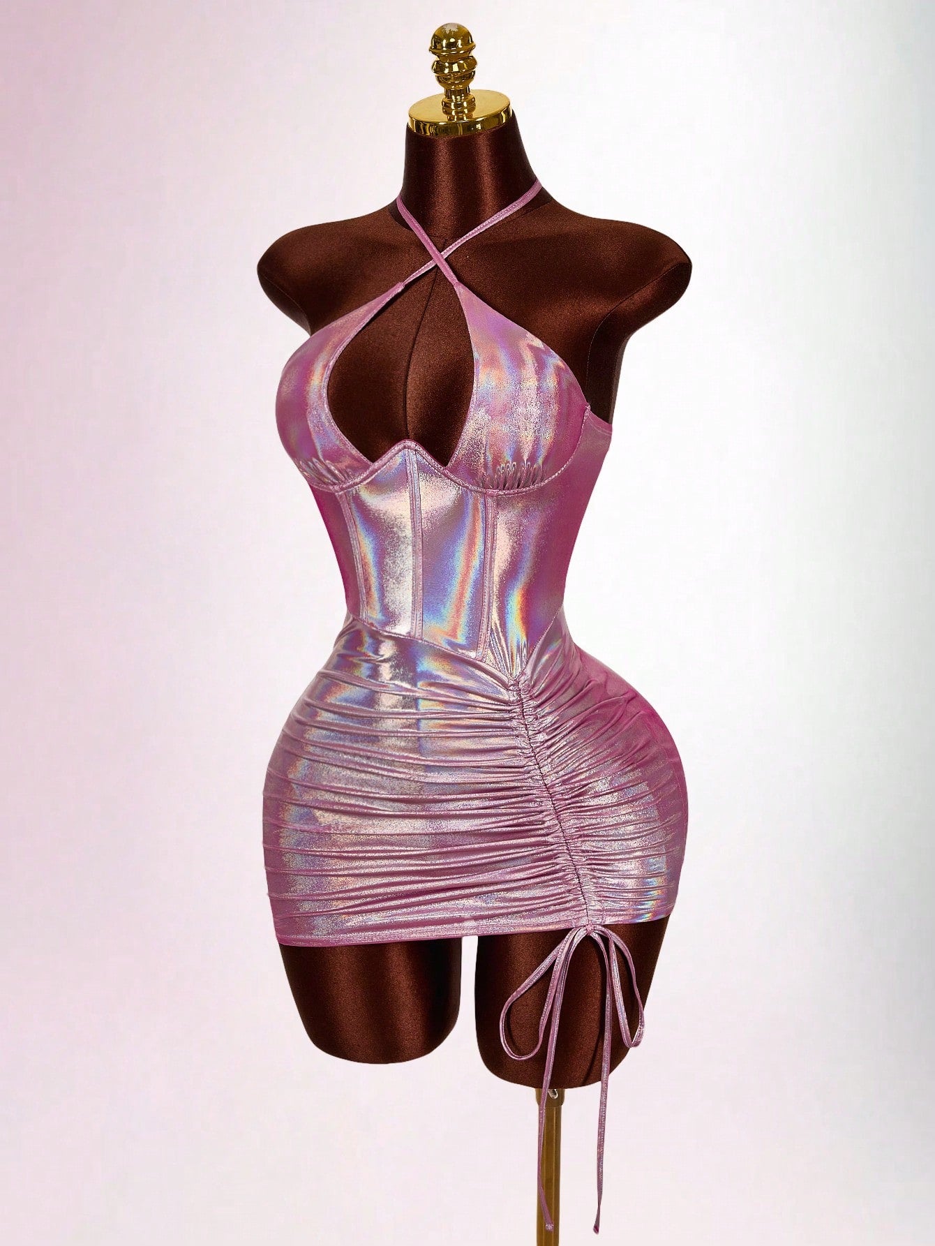 Amplova Women's Sexy Backless Halter Mini Dress For Party