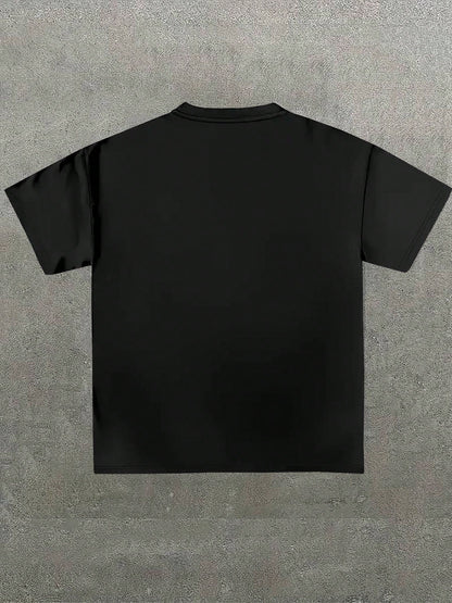Angel Graphic Saints Global Dreamy Black T- Shirt,Comfortable Casual Short Sleeve, 220 Grams Heavyweight Cotton Printed T-Shirt