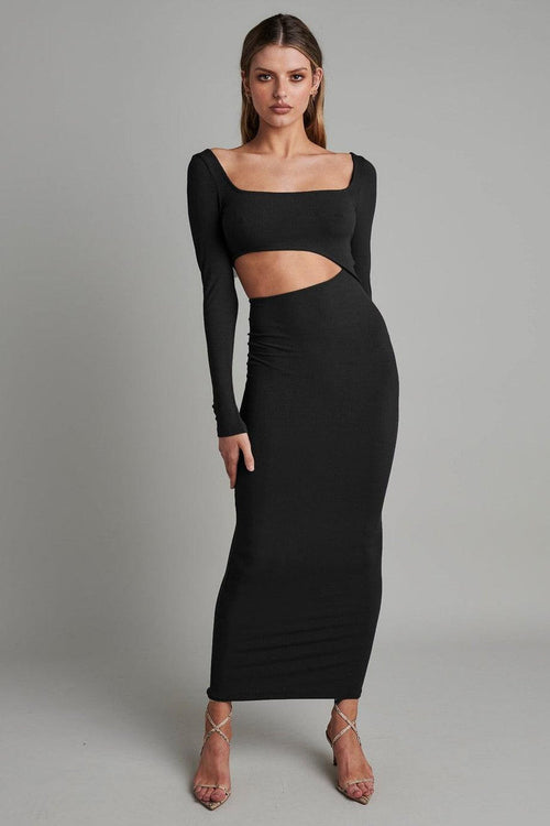 Angel Maxi Dress - Black - JAUS