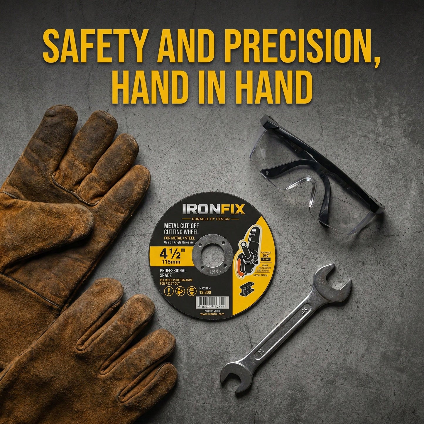 Angle Grinder Cutting Disc, 4-1/2" Cut Off Wheels 5 Pack, Metal Grinding & Chop Saw Blades, Aluminum Oxide Abrasive, 7/8" Arbor