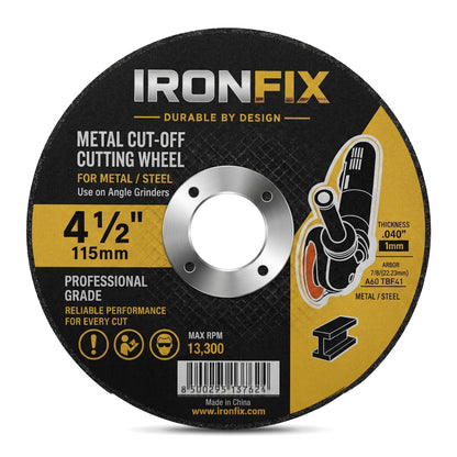 Angle Grinder Cutting Disc, 4-1/2" Cut Off Wheels 5 Pack, Metal Grinding & Chop Saw Blades, Aluminum Oxide Abrasive, 7/8" Arbor