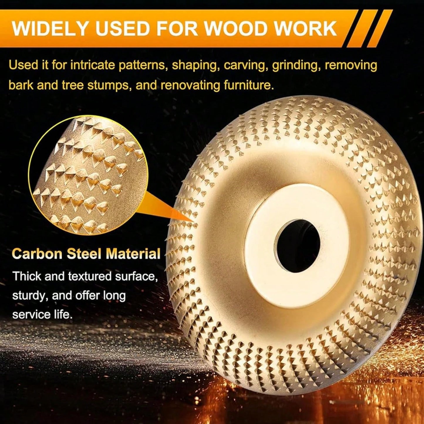 Angle Grinder Polishing Pad, Heavy-Duty Wood Carving Disc Set, Tungsten Carbide Sanding Discs, Tungsten Carbide Grinding Wheel Wood Carving, Tungstens Carbide Wheel Cuts Wood, For Polishing Buffing