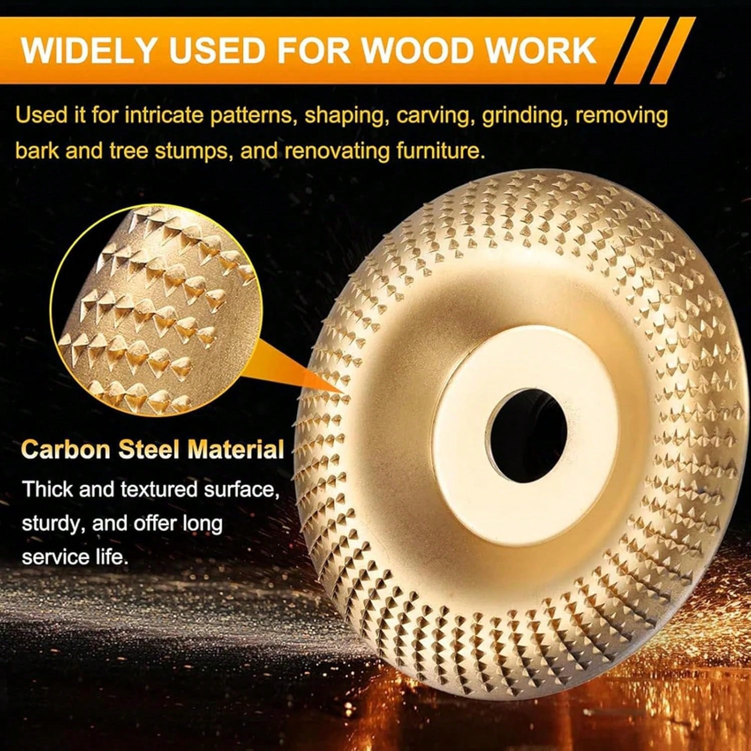 Angle Grinder Polishing Pad, Heavy-Duty Wood Carving Disc Set, Tungsten Carbide Sanding Discs, Tungsten Carbide Grinding Wheel Wood Carving, Tungstens Carbide Wheel Cuts Wood, For Polishing Buffing
