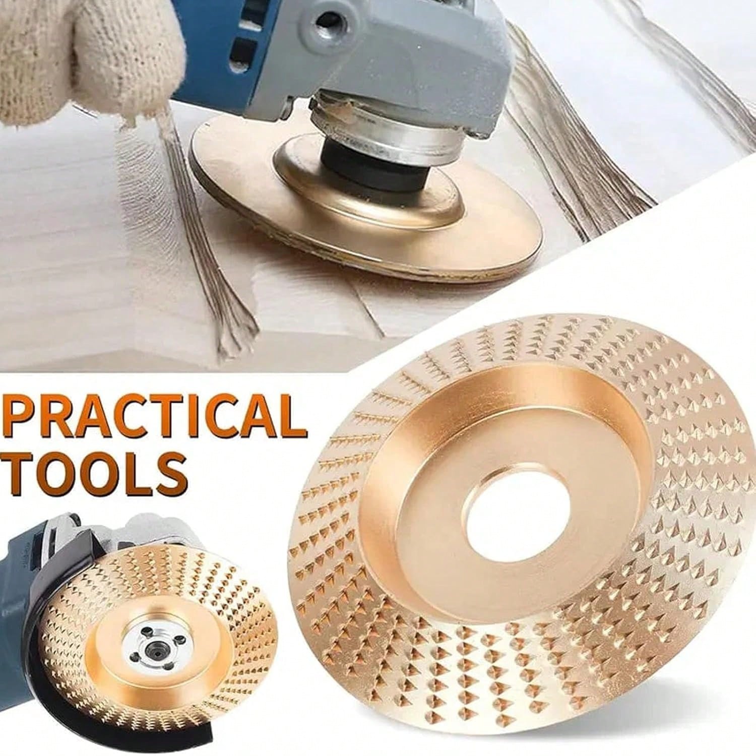 Angle Grinder Polishing Pad, Heavy-Duty Wood Carving Disc Set, Tungsten Carbide Sanding Discs, Tungsten Carbide Grinding Wheel Wood Carving, Tungstens Carbide Wheel Cuts Wood, For Polishing Buffing
