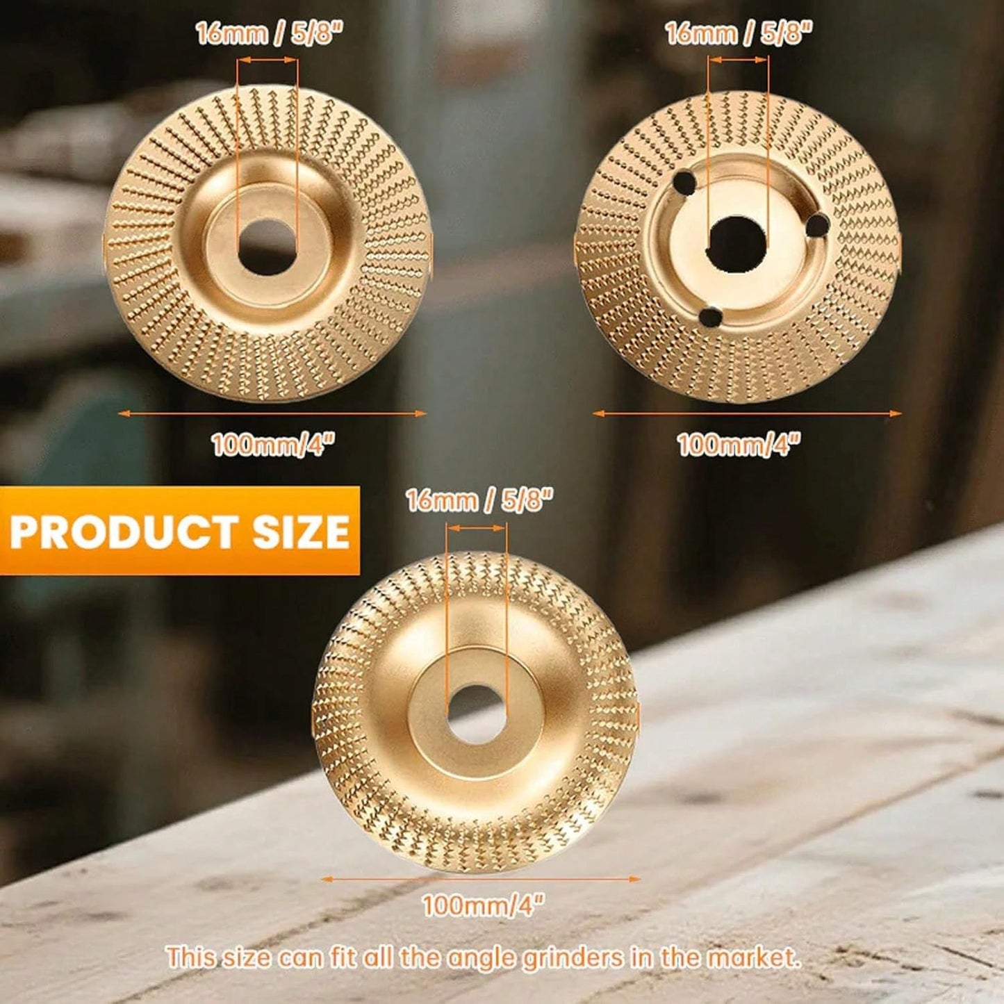 Angle Grinder Polishing Pad, Heavy-Duty Wood Carving Disc Set, Tungsten Carbide Sanding Discs, Tungsten Carbide Grinding Wheel Wood Carving, Tungstens Carbide Wheel Cuts Wood, For Polishing Buffing