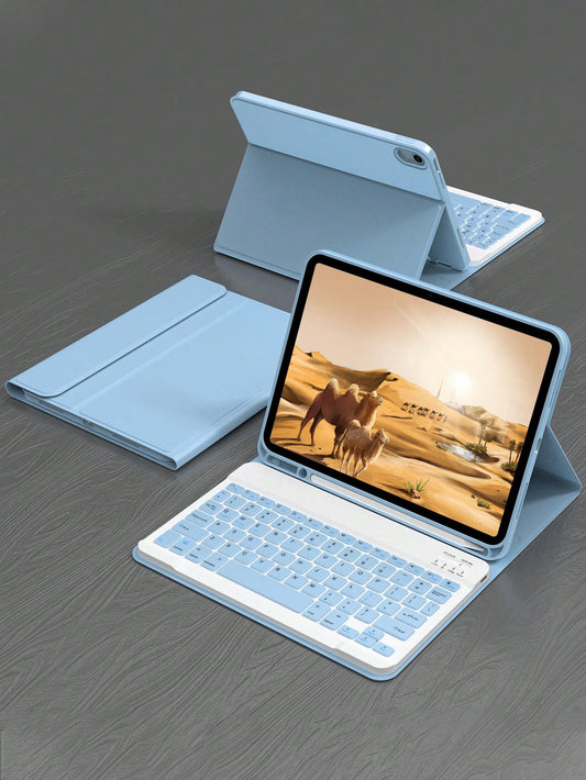 Apple Keyboard Case Compatible With IPad Protective Cover, Supports Automatic Sleep/Wake Lid Writing Tablet Case Detachable Wireless Bluetooth Keyboard Battery 150 MAh, Slim Lightweight Stand Cover Wi