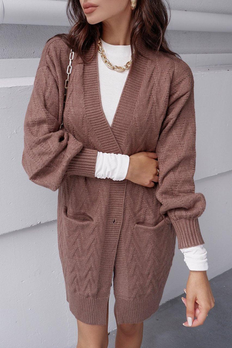 Ariel Knit Cardigan - Chocolate - JAUS