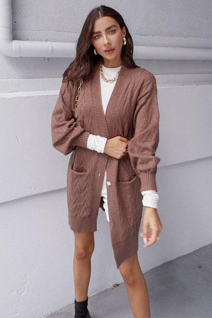 Ariel Knit Cardigan - Chocolate - JAUS