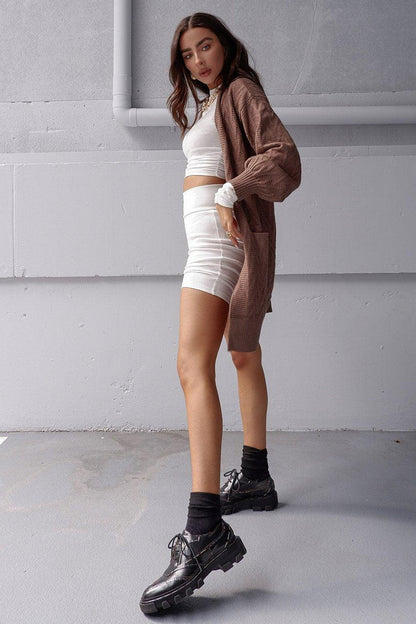 Ariel Knit Cardigan - Chocolate - JAUS