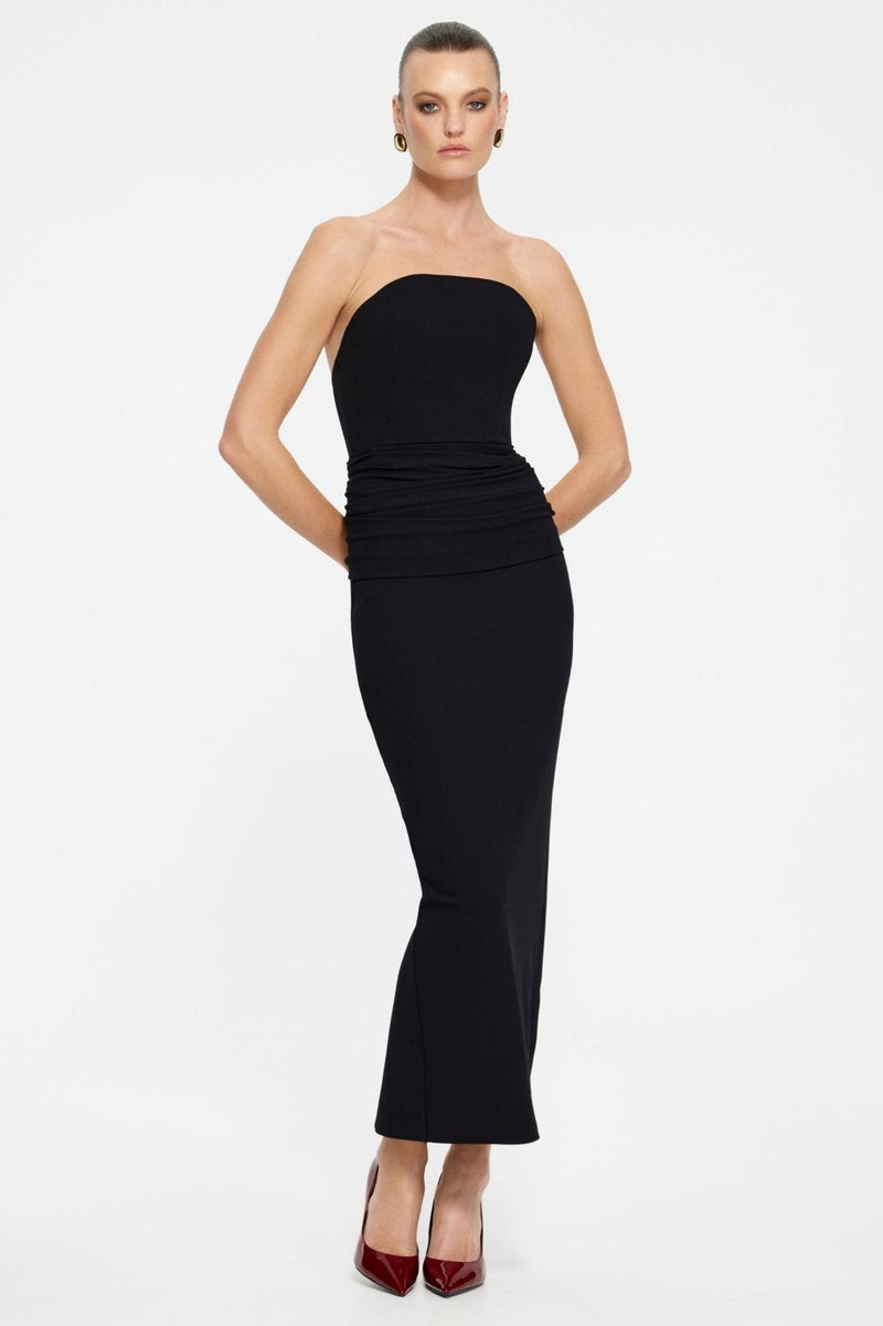 Astor Midi Dress - Black - SHOPJAUS - JAUS