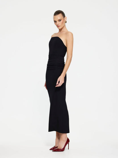Astor Midi Dress - Black - SHOPJAUS - JAUS