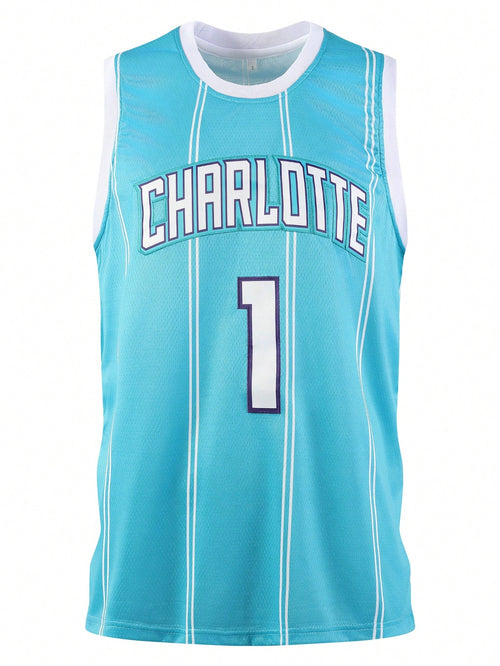 Atonmore 1 Pc Men's Basketball Jersey, Green, Embroidered Stitched Basketball Vest, Sleeveless Sports Top Spring Fall