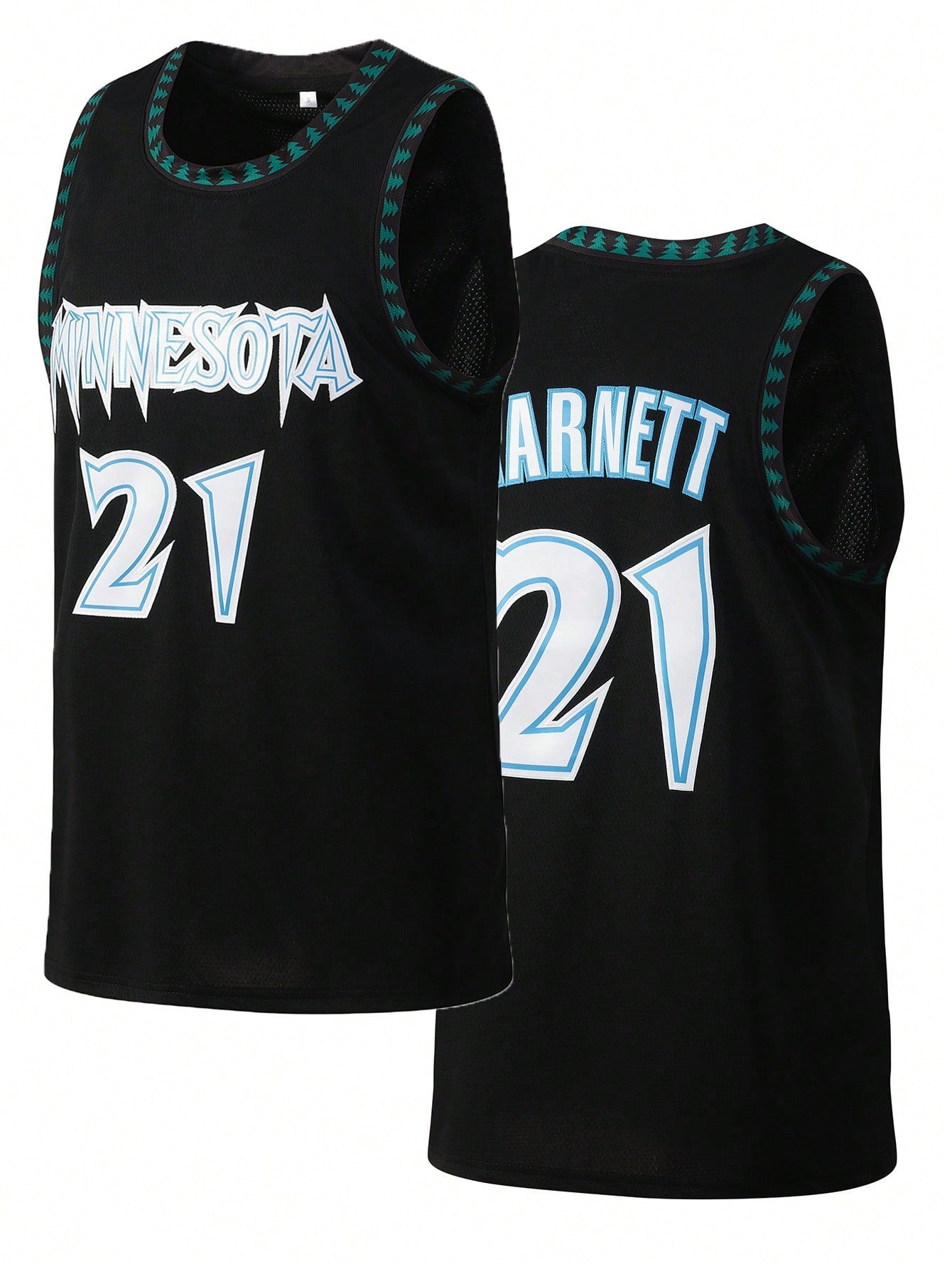Atonmore Men's Basketball Jersey #21 Black, Embroidered Stitching Basketball Vest, Sleeveless Sports Shirt