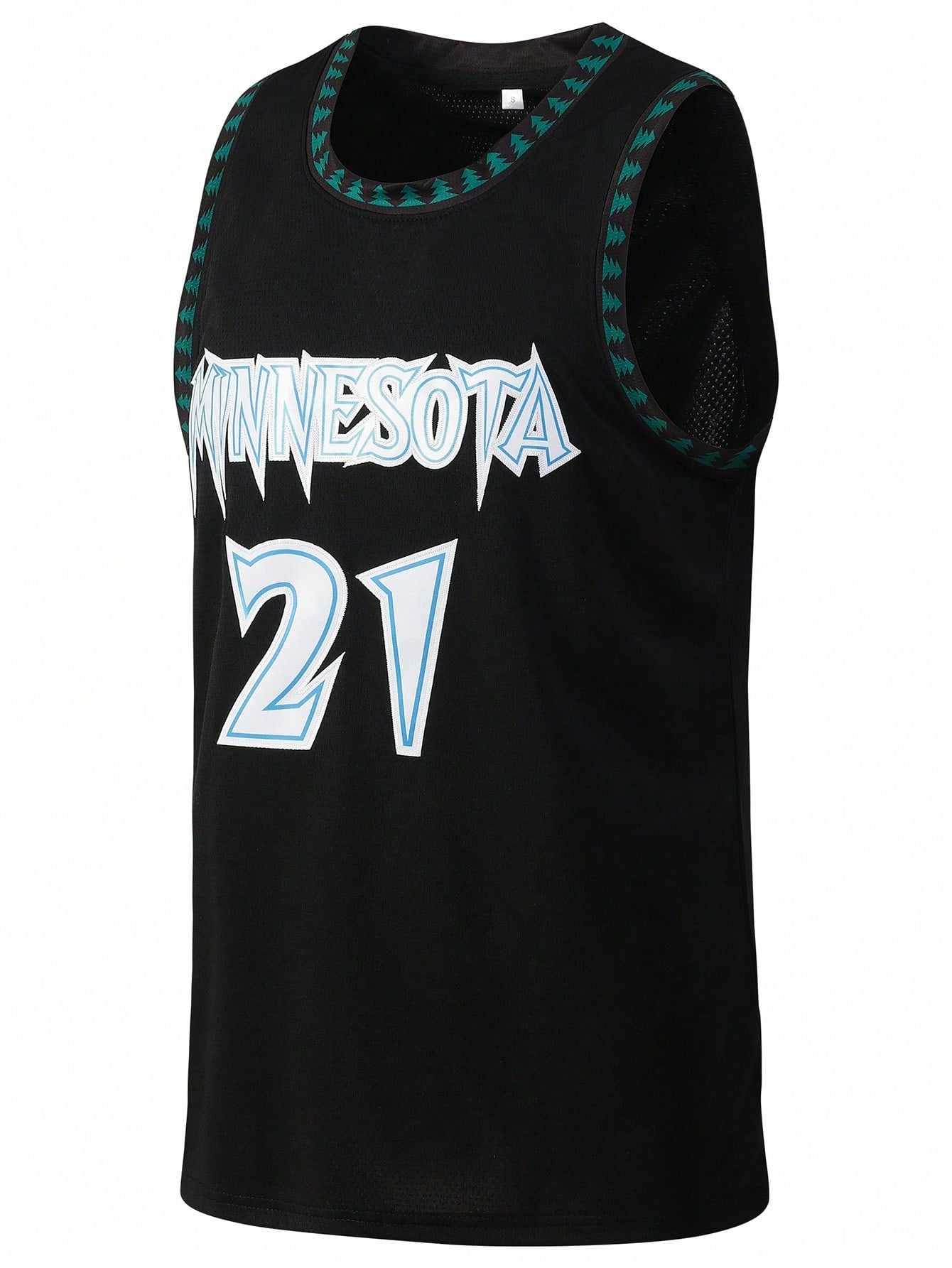 Atonmore Men's Basketball Jersey #21 Black, Embroidered Stitching Basketball Vest, Sleeveless Sports Shirt