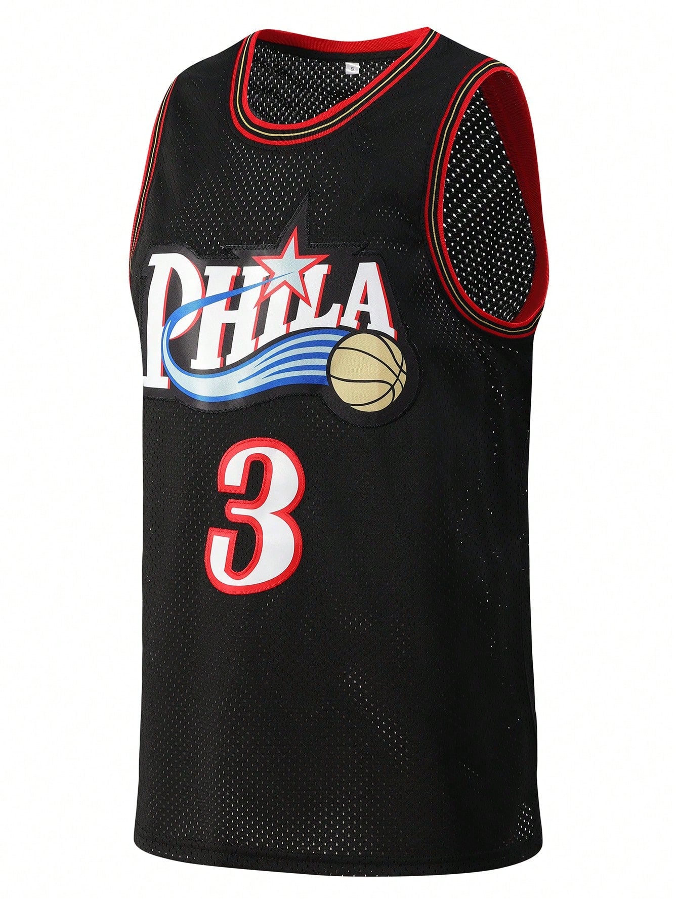Atonmore Men's Basketball Jersey- 3 Black, Embroidered & Stitched Basketball Vest, Sleeveless Sports Top