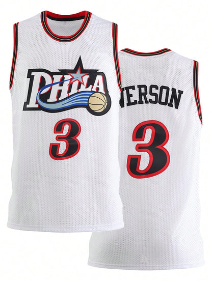 Atonmore Men's Basketball Jersey- 3 Black, Embroidered & Stitched Basketball Vest, Sleeveless Sports Top