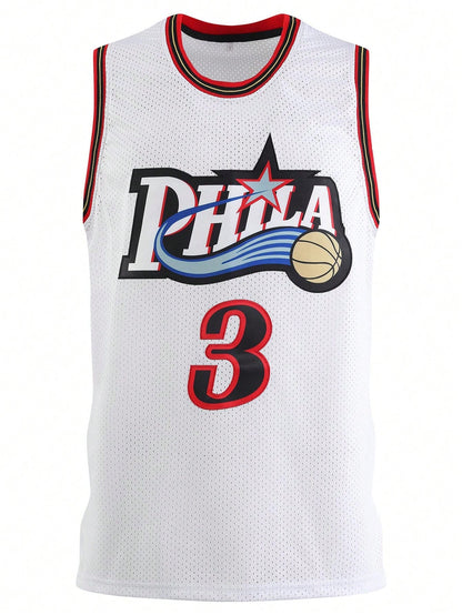 Atonmore Men's Basketball Jersey- 3 Black, Embroidered & Stitched Basketball Vest, Sleeveless Sports Top