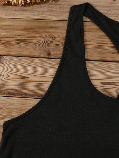 Attitoon Music Festival Skull Print Casual Minimal Camisole Tank Top For Plus Size, Summer Back To School