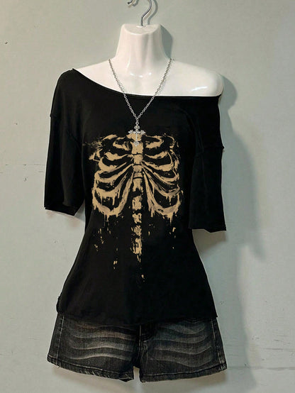 Attitoon Summer Casual Minimalist Drop Shoulder Women's T-Shirt Plus Size Women's T-Shirt Suitable For Summer Suitable For Music Festivals