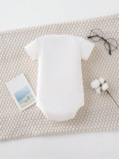 Auntie+Me Print Funny Newborn Clothes 100% Cotton Triangle Jumpsuit, Casual Comfortable Short Sleeve Baby Romper