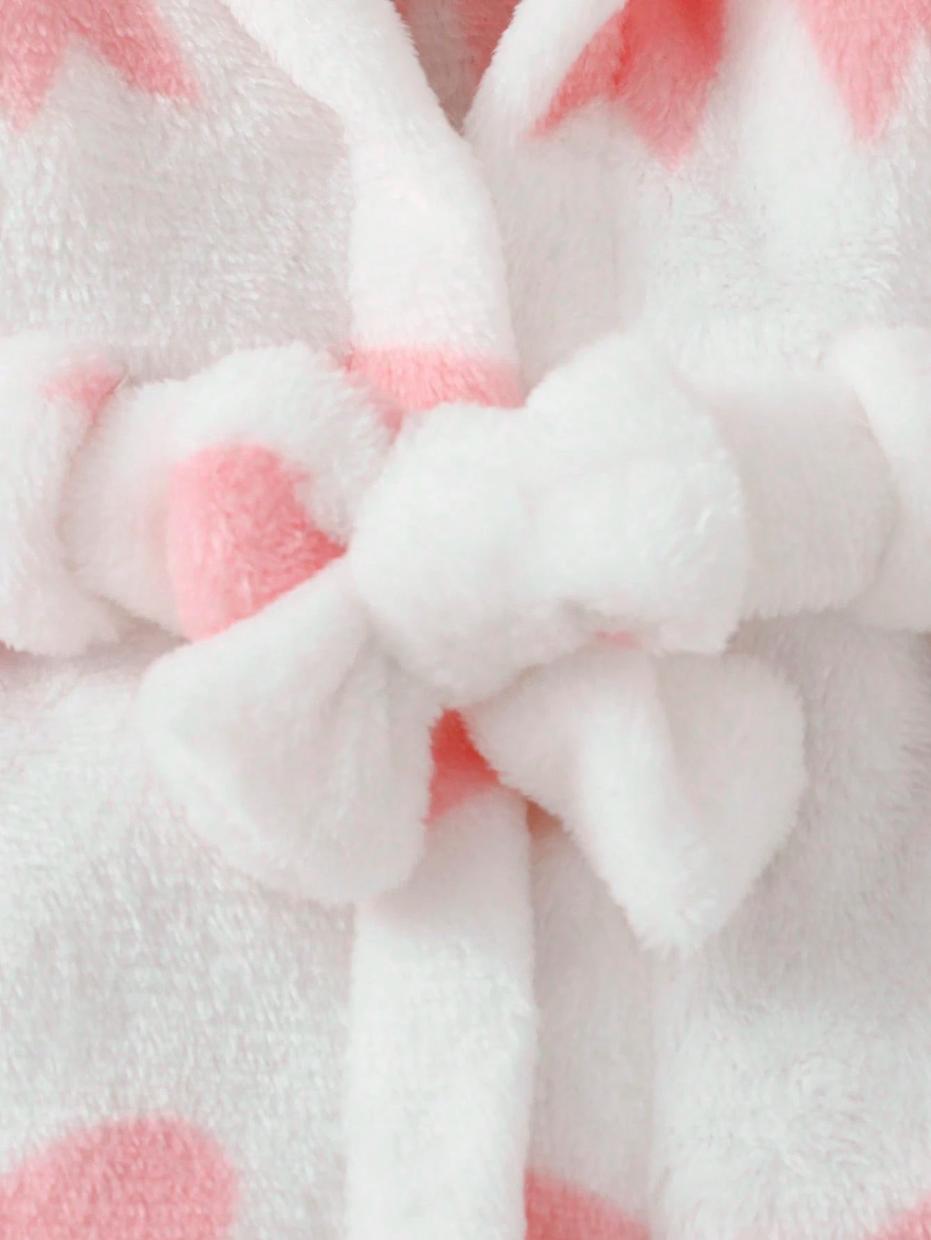 Autumn/Winter Double-Sided Flannel Bow Print Baby Girl Newborn Bathrobe Nightgown