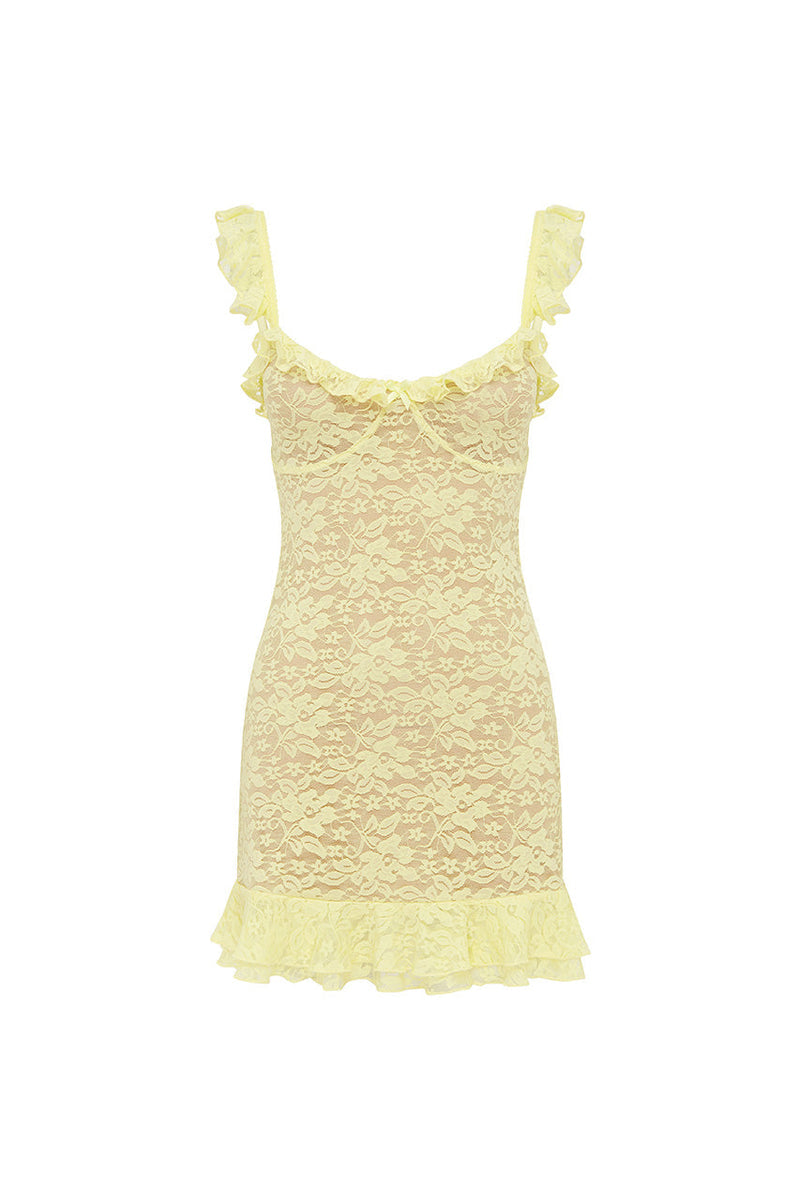 Ava Mini Dress - Lemon - SHOPJAUS - JAUS