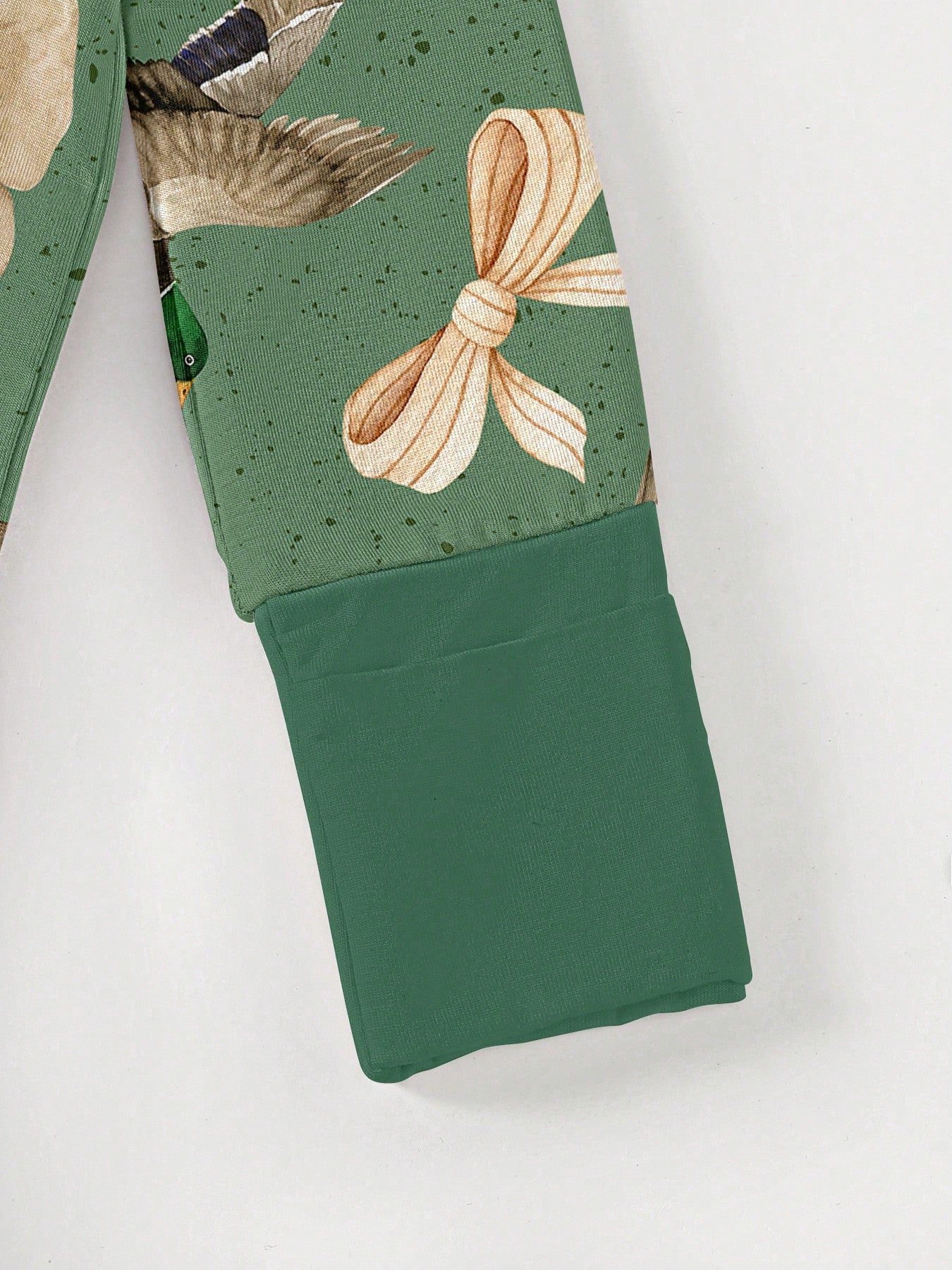 Baby Bamboo Fiber Zip-Up,Bow Wild Duck Gose Print Romper, All-Season Knit Fabric Skinny Fit With Zipper Detail, Baby Girl Clothes, Perfect For Outdoor