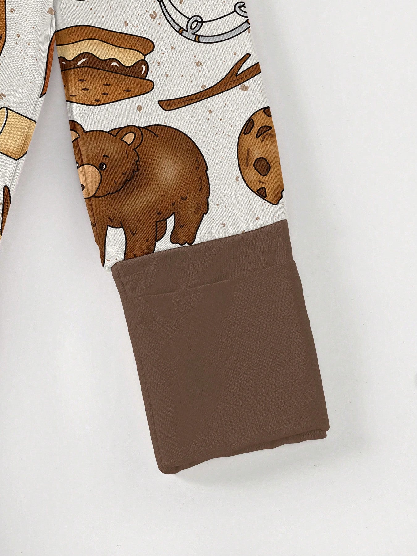 Baby Bamboo Fiber Zip-Up, Camping Bear Print Romper, All-Season Knit Fabric Skinny Fit With Zipper Detail, Boy Girl Baby Clothes, Perfect For Outdoor