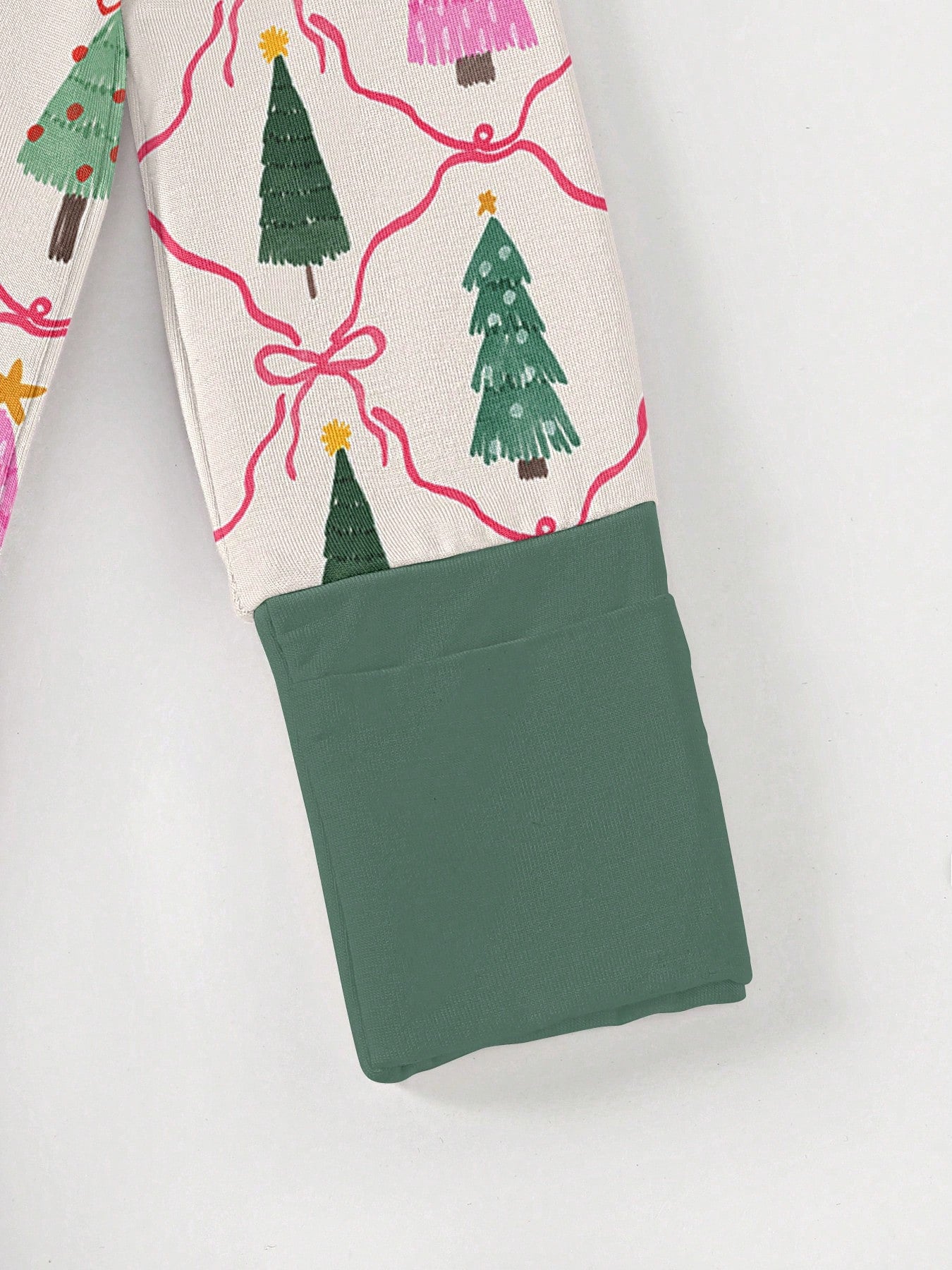 Baby Bamboo Fiber Zip-Up, Christmas Tree Print Romper, All-Season Knit Fabric Skinny Fit With Zipper Detail, Baby Girl Autumn Clothes, Perfect For Outdoor Christmas Gift.