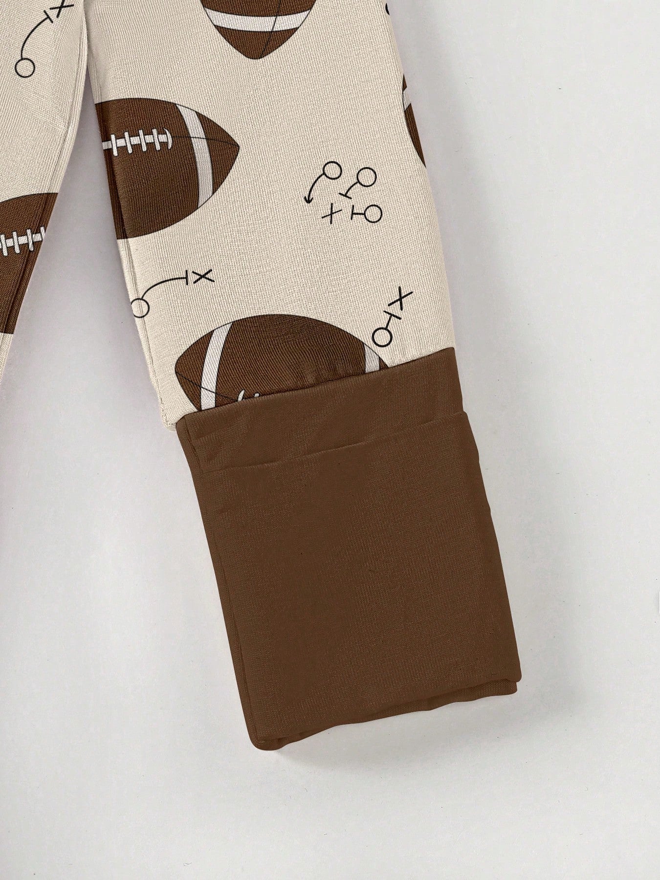 Baby Bamboo Fiber Zip-Up, Football Print Romper, All-Season Knit Fabric Skinny Fit With Zipper, Boy Baby Girl Clothes, Perfect For Outdoor