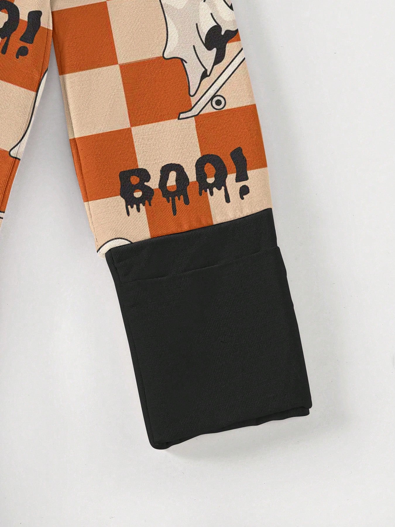 Baby Bamboo Fiber Zip-Up,Halloween BOO Print Romper, All-Season Knit Fabric Skinny Fit With Zipper Detail, Boy Baby Girl Clothes, Perfect For Outdoor