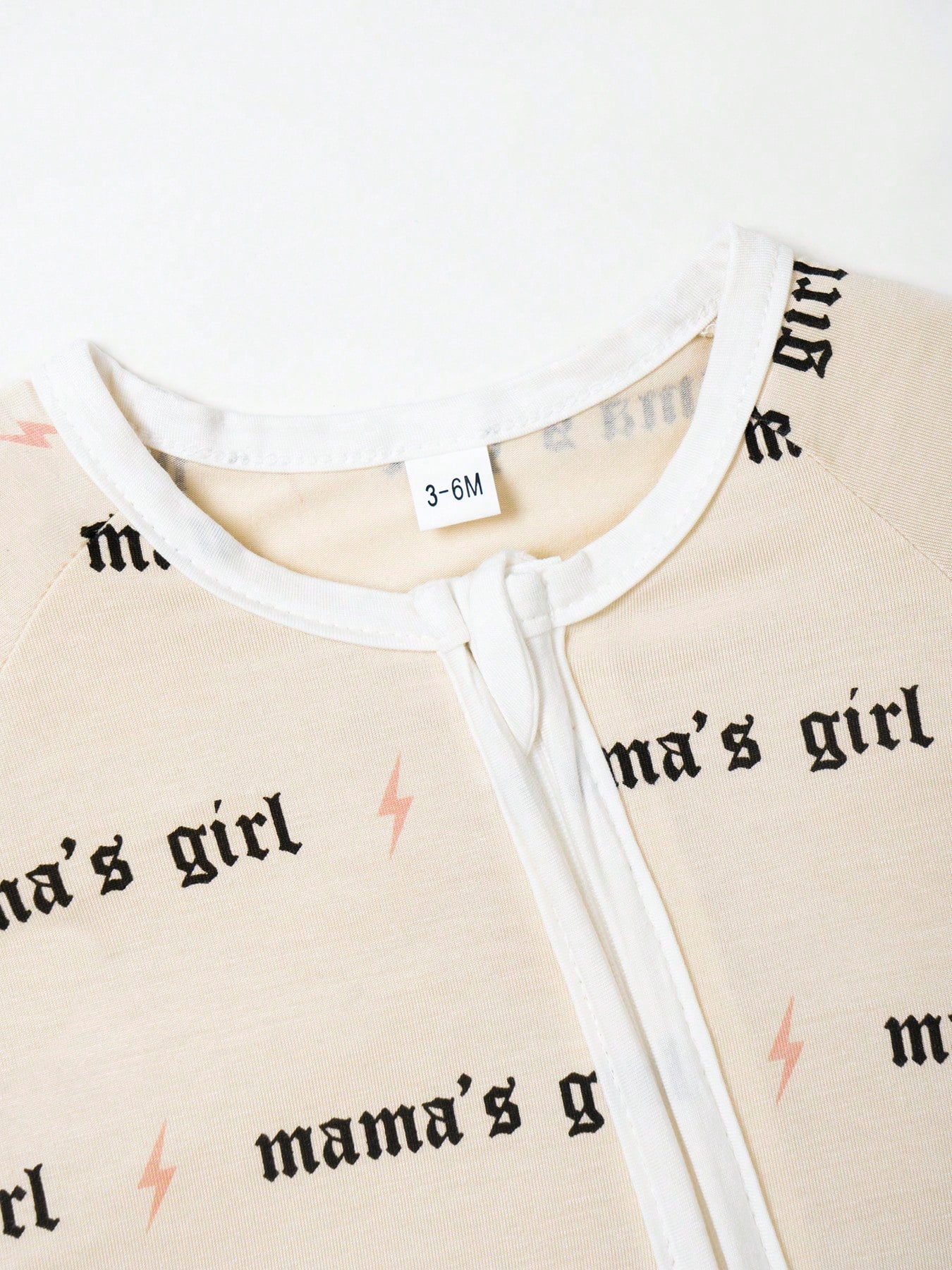 Baby Bamboo Fiber Zip-Up, Mama's Girl Print Romper, All-Season Knit Fabric Skinny Fit With Zipper Detail, Girl Baby Clothes, Perfect For Outdoor Valentine's Day Gift