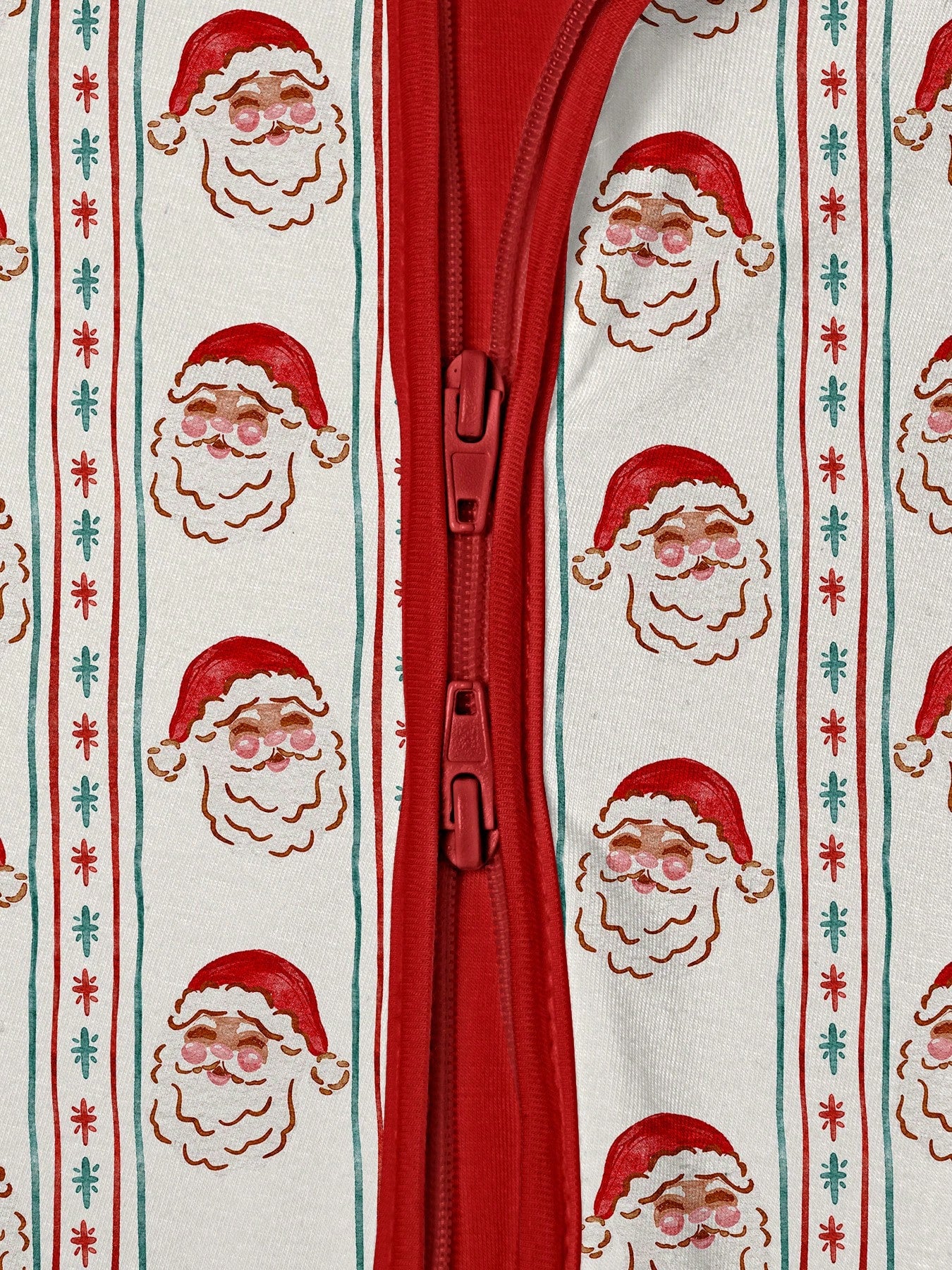 Baby Bamboo Fiber Zip-Up, Santa Claus Print Romper, All-Season Knit Fabric Skinny Fit With Zipper Detail, Baby Girl Boy Autumn Clothes, Perfect For Outdoor Christmas Gift.