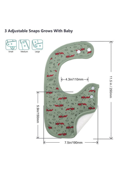 Baby Bibs Super Soft Absorbent With Adjustable Snap For Baby Boys And Girls 10 Pack