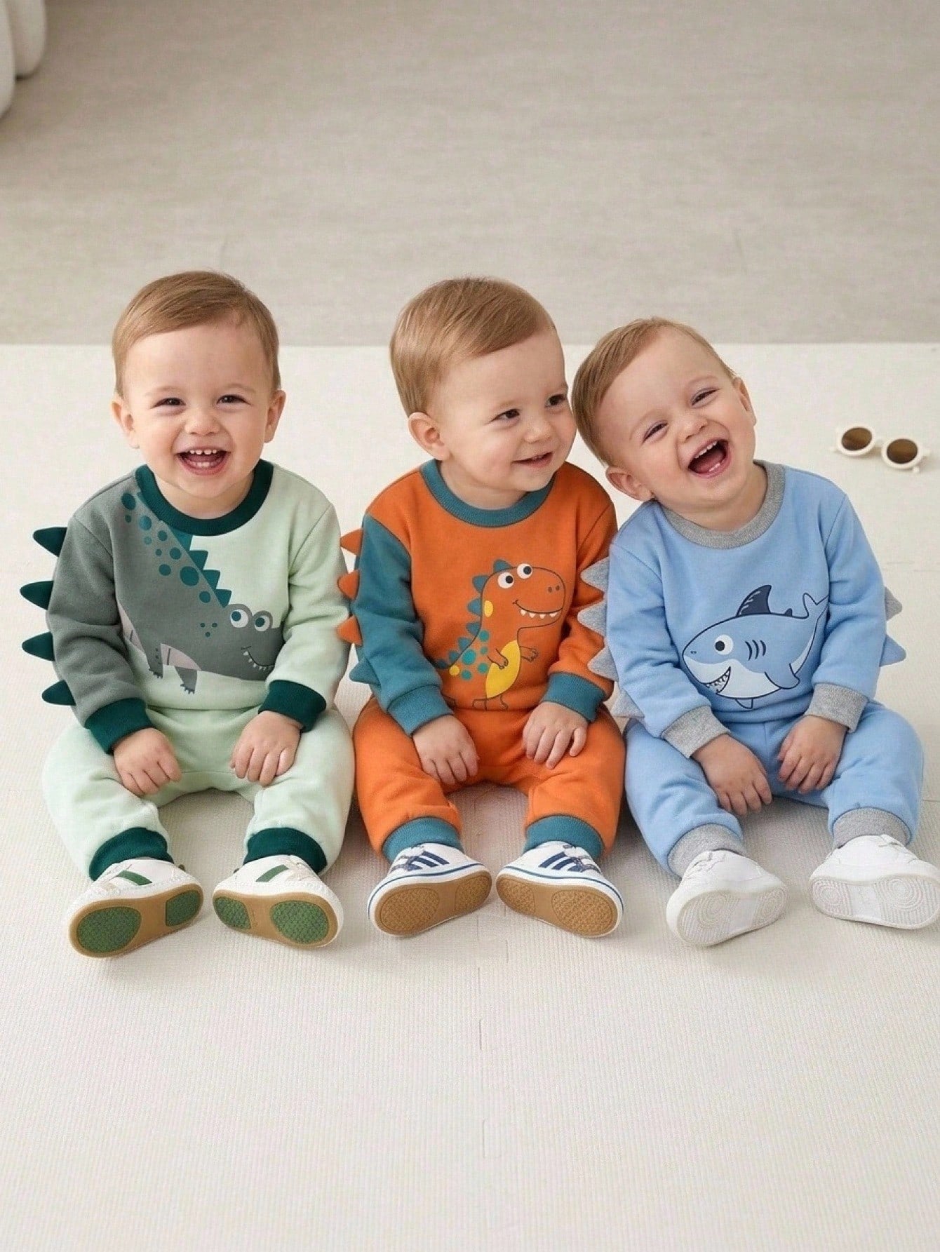 Baby Boy Cartoon Dinosaur Pattern Knitted Soft Crew Neck Long Sleeve Pullover Sweatshirt,Halloween Fall School Christmas