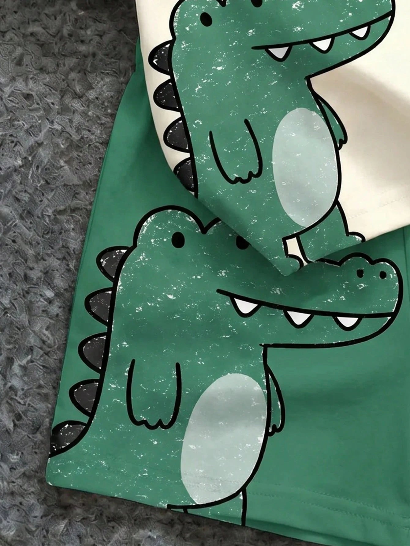 Baby Boy Casual Minimalist T-Shirt Set For Summer, Classic Cute Cartoon Hand-Drawn Animal Party, Tiger, Crocodile, Sloth Cute Cartoon Crayon Hand-Drawn Pattern Print