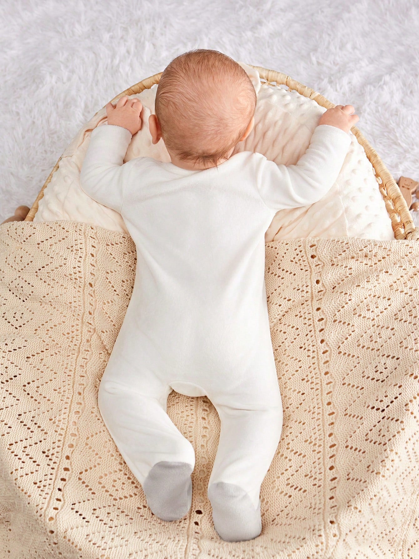 Baby Boy Cute Animal Pattern Round Neck Long Sleeve Autumn Winter Jumpsuit Neutral