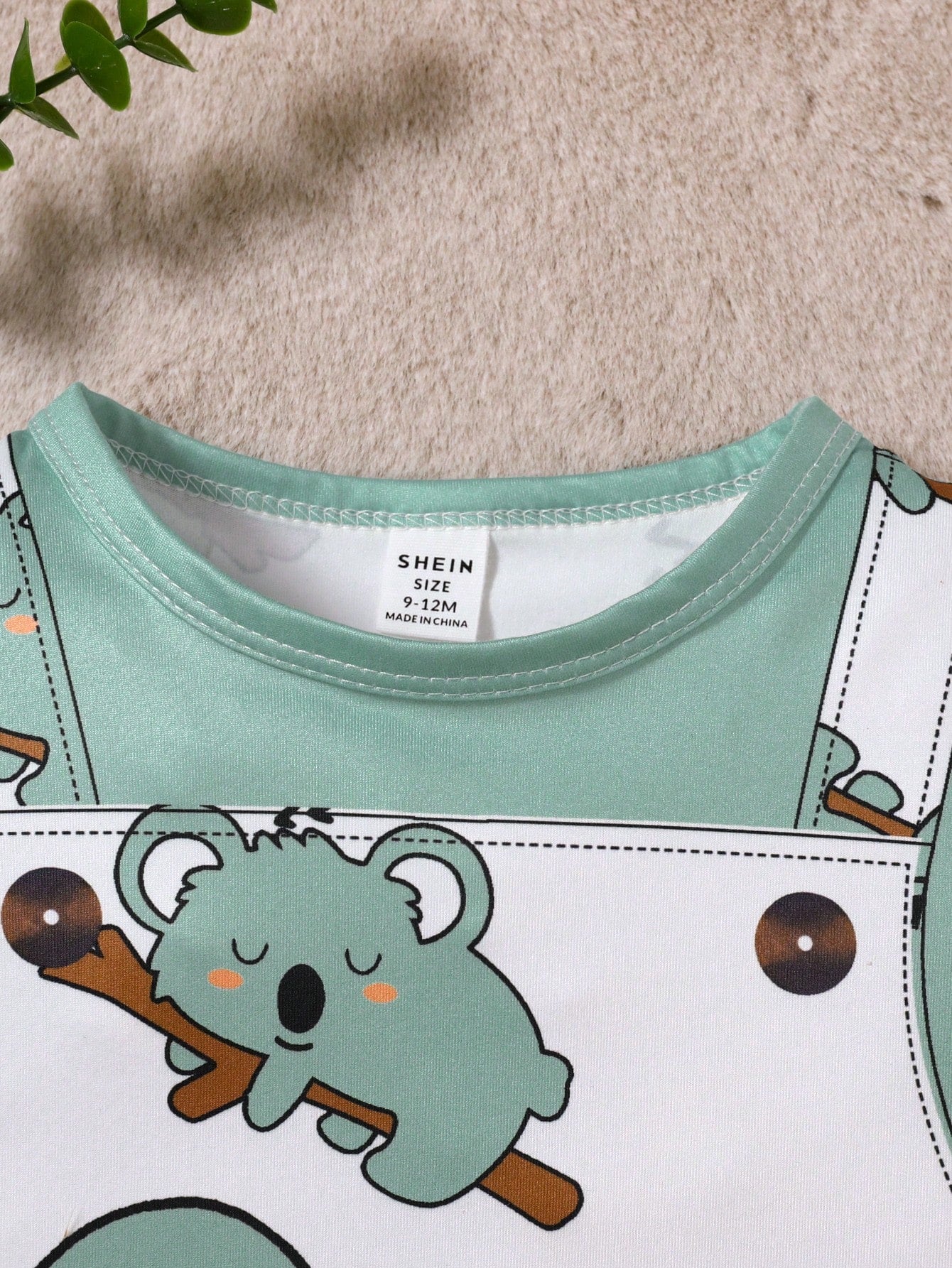 Baby Boy Cute Animal Print Strap Shorts With Round Neck Short Sleeve Romper, Suitable For Summer