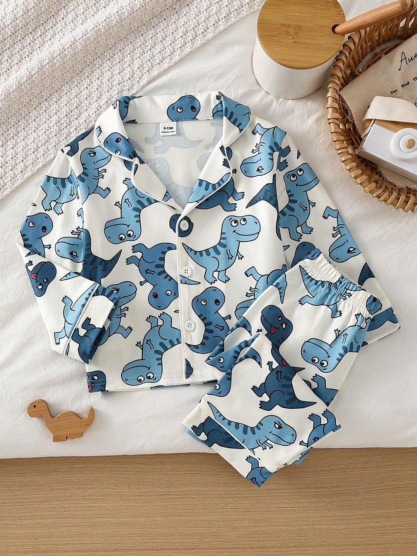 Baby Boy Cute Casual Daily Minimalist Comfortable Light Apricot Cartoon Bear Open Front Long Sleeve Top And Pants 2 Pieces Loungewear Set